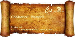 Csokonai Mendel névjegykártya